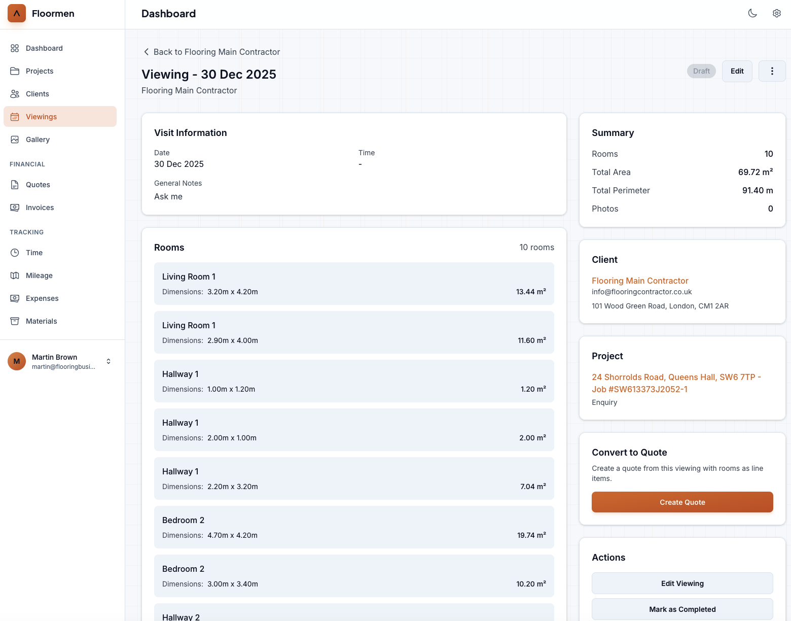 Client and project details